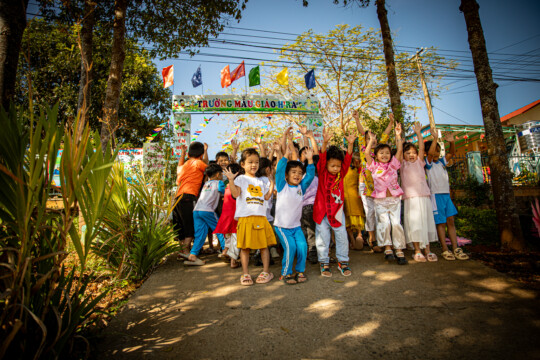 Students of the H’Ra preschool, Phu Yen village, H’ra commune, Mang Yang district, Gia Lai province on 9 January 2024.